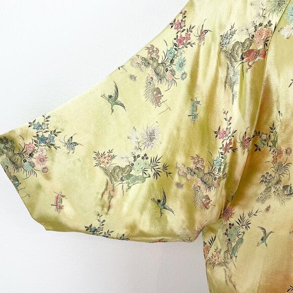 Vintage Evening Jacket Asian Floral Brocade Overlay Raglan Sleeve - Picture 7 of 9